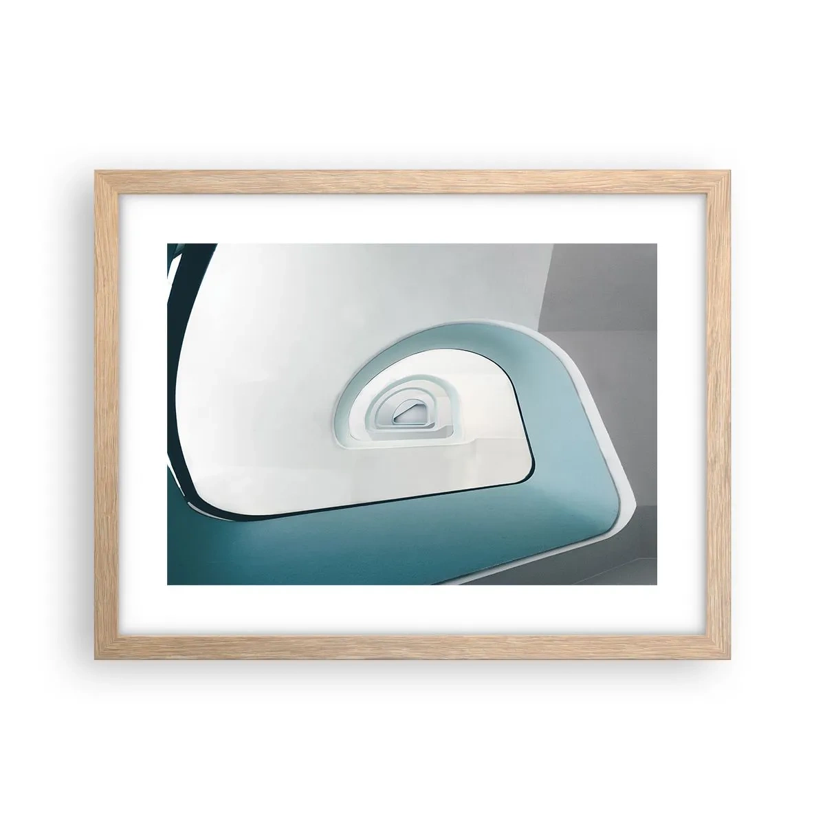 Pôster com moldura de carvalho claro - Para o fundo do azul - 40x30 cm