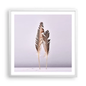 Pôster em moldura branca - Contra o nada - 60x60 cm