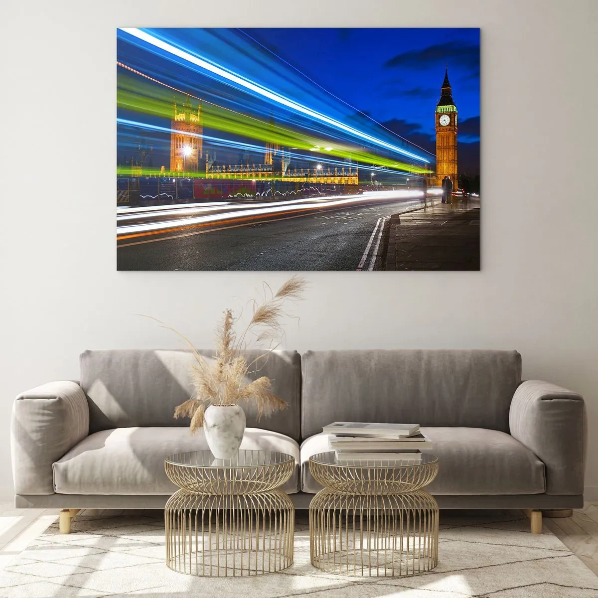 Quadro em vidro - Sob o olhar atento do Big Ben - 120x80 cm
