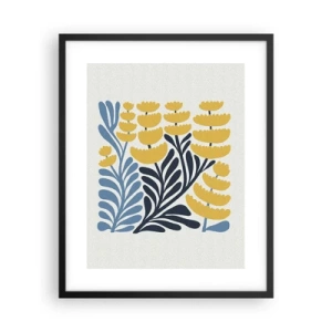 Pôster com moldura preta - Canteiro de flores ensolarado - 40x50 cm