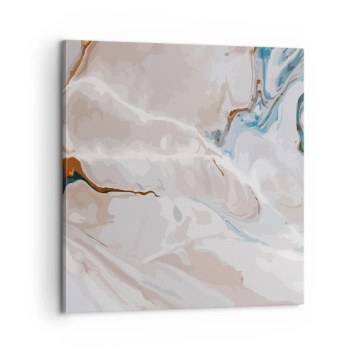 Quadro em tela - Meandros azuis sob branco - 60x60 cm