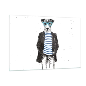 Quadro em vidro - O charme do cão - 120x80 cm