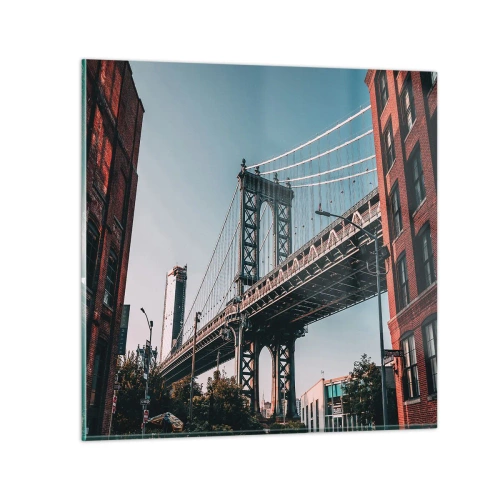 Quadro em vidro - Sobre as ondas da cidade - 30x30 cm