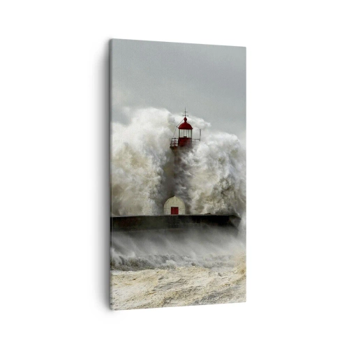 Quadro em tela - A ira do oceano - 45x80 cm