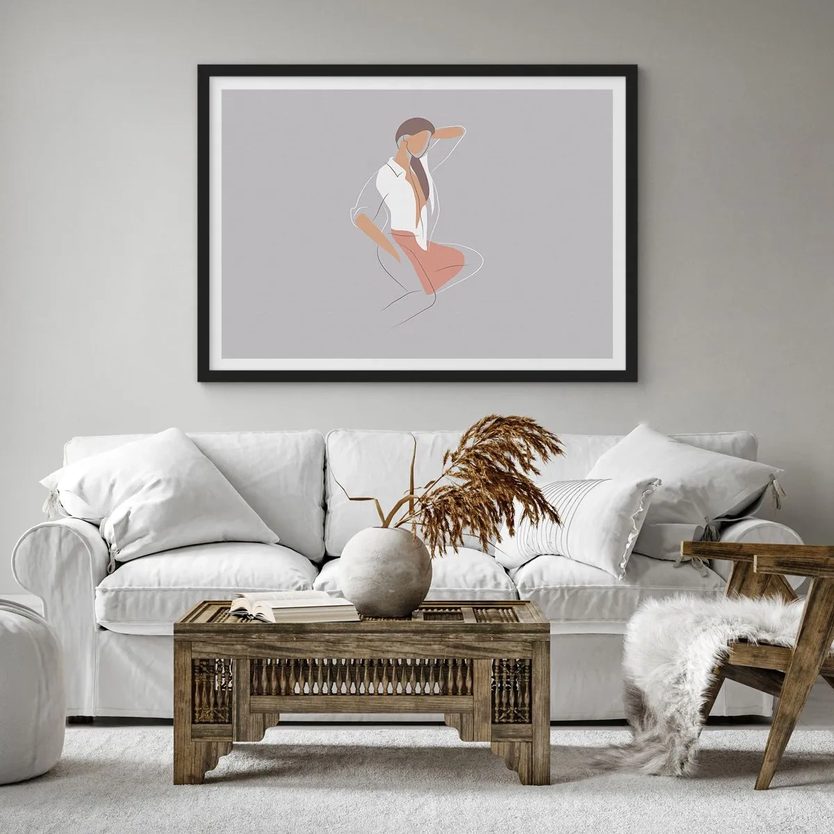 Pôster com moldura preta - O esboço do encanto - 91x61 cm
