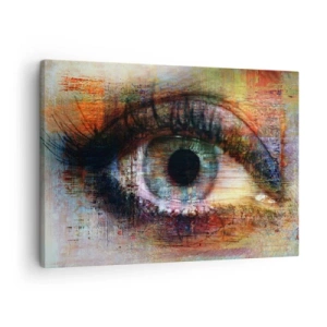 Quadro em tela - Olhar artístico em abstração multicolorida - 70x50cm - Pode olhar para a alma - Decoração de parede moderna para a sala de estar e quarto ARTTOR