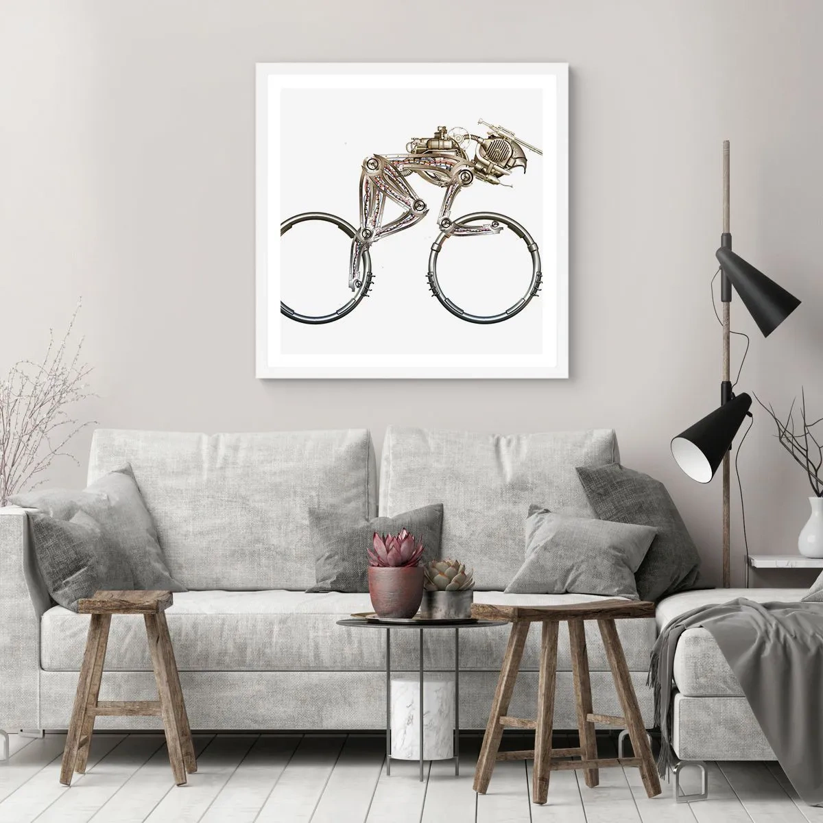 Pôster em moldura branca - Uma ótima máquina - 50x50 cm