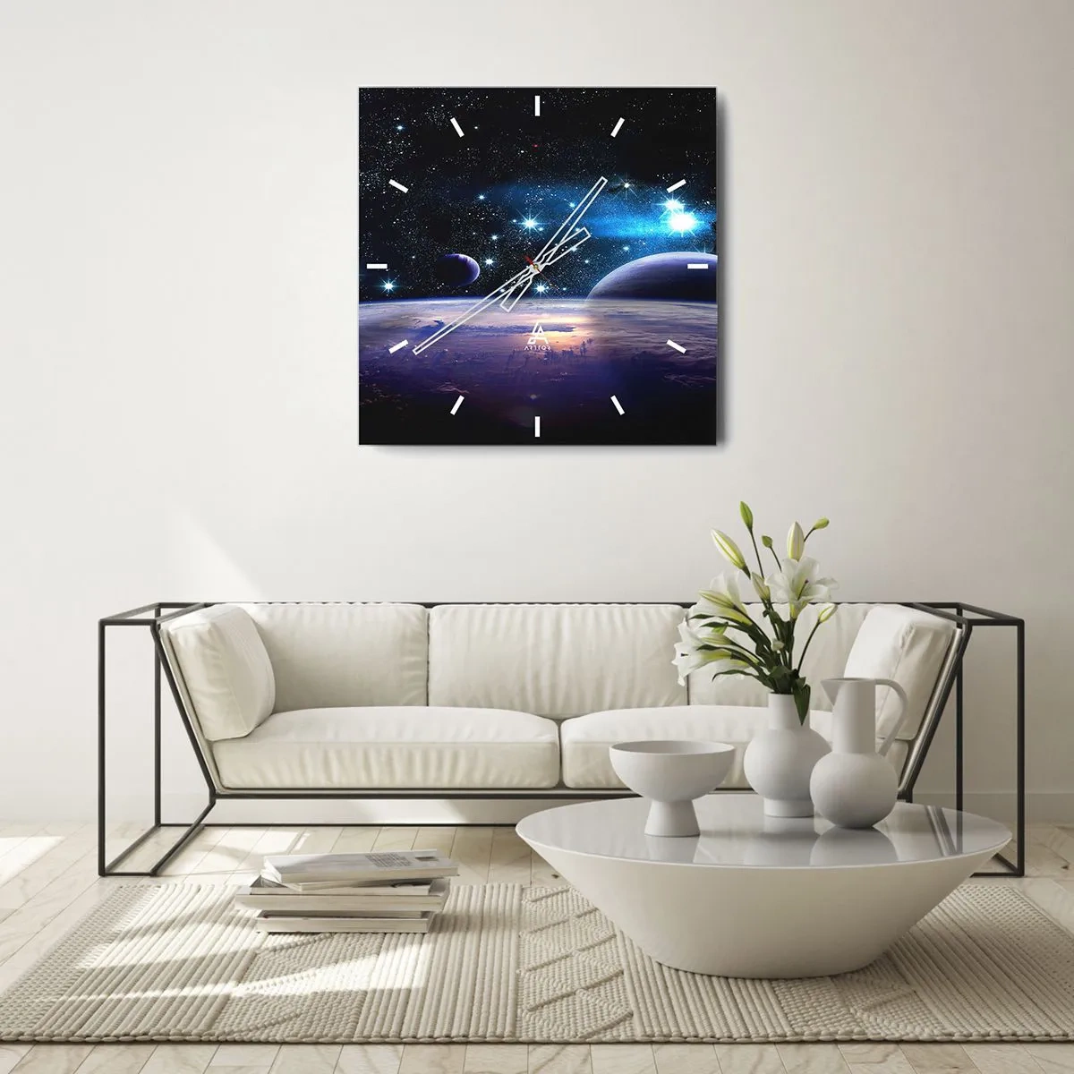 Relógio de parede - Relógio em vidro - Ainda sozinhos? - 40x40 cm