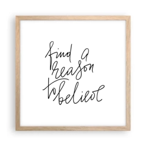 Pôster com moldura de carvalho claro - É possível - 40x40 cm