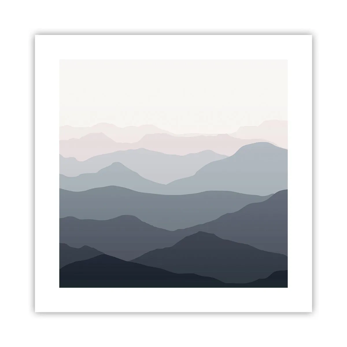 Pôster - Ondas de montanha - 40x40 cm