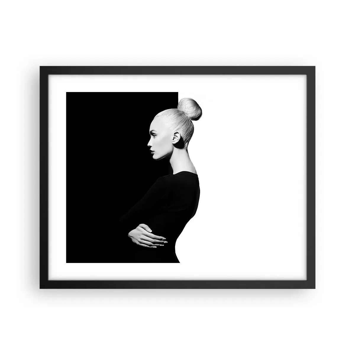 Pôster com moldura preta - Simplesmente mulher - 50x40 cm