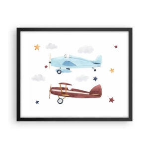 Pôster com moldura preta - Sr. Piloto, estamos a aguardar! - 50x40 cm