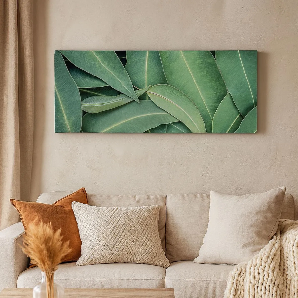 Quadro em tela - Suculentas e frescas - 100x40 cm