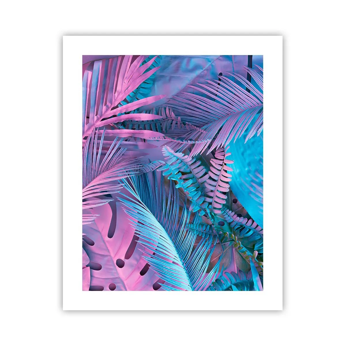 Pôster - Trópicos em rosa e azul - 40x50 cm