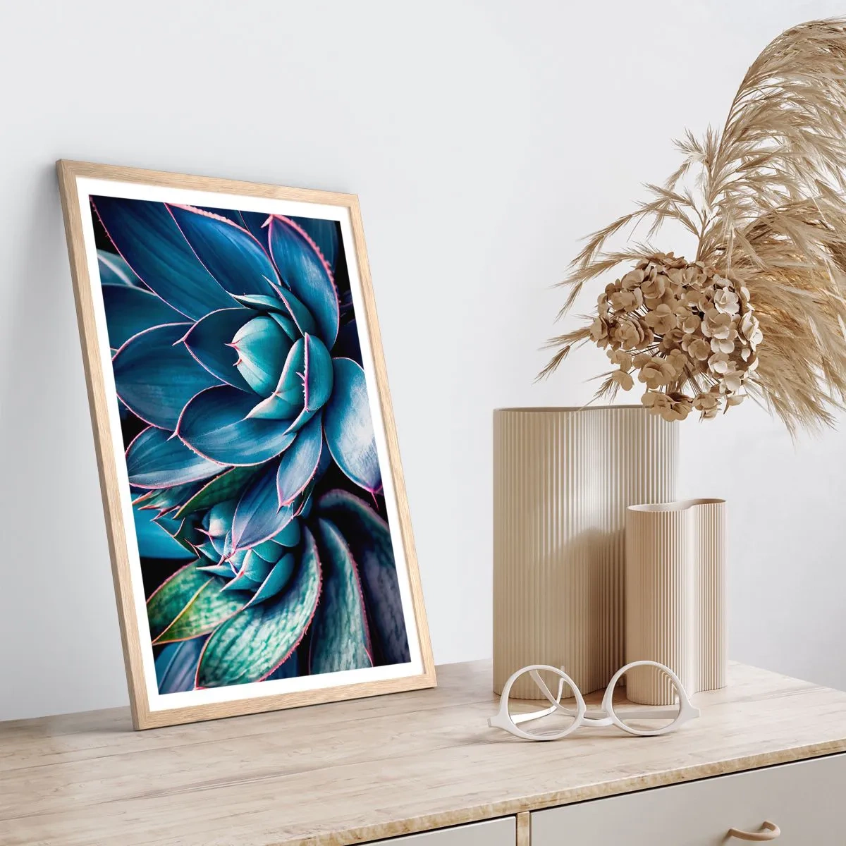 Pôster com moldura de carvalho claro - Força vital - 50x70 cm