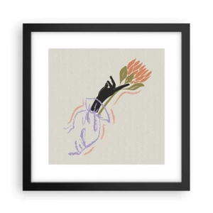 Pôster com moldura preta - Toque fraterno - 30x30 cm