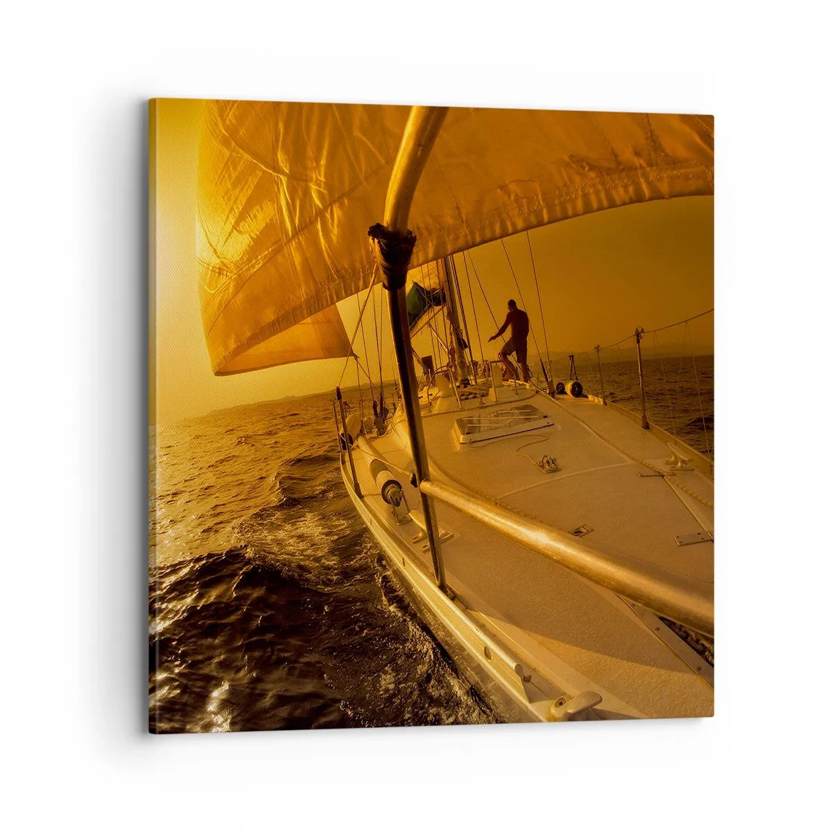 Quadro em tela - Noite dourada depois de um dia multicolorido - 70x70 cm