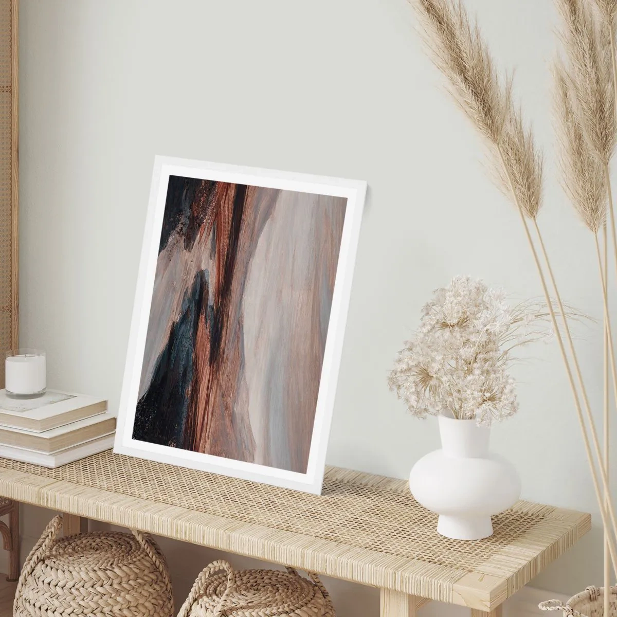 Pôster em moldura branca - Um vale tranquilo - 40x50 cm