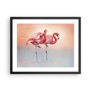 Pôster com moldura preta - Na cor do sol poente - 50x40 cm