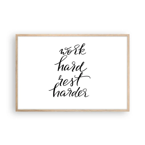 Pôster com moldura de carvalho claro - Equilíbrio da vida - 91x61 cm