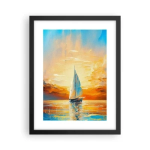 Pôster com moldura preta - Balsa em ouro - 30x40 cm