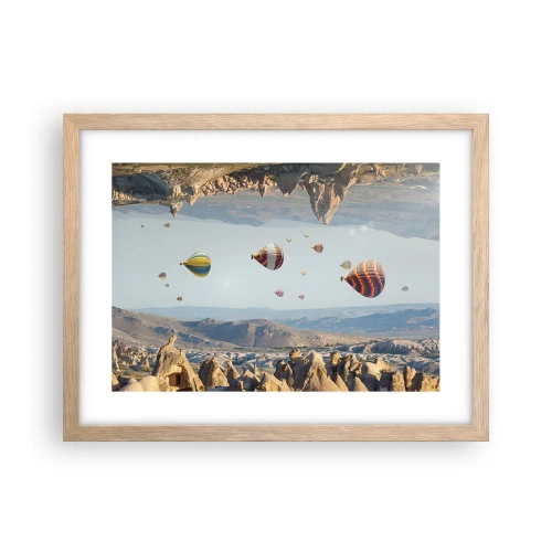 Pôster com moldura de carvalho claro - Tudo é possível aqui - 40x30 cm