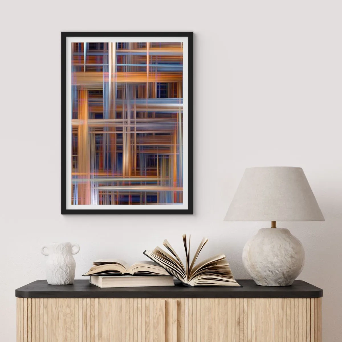 Pôster com moldura preta - Tecido de luz - 61x91 cm