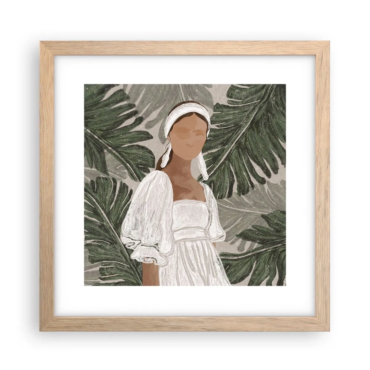 Pôster com moldura de carvalho claro - Retrato exótico - 30x30 cm