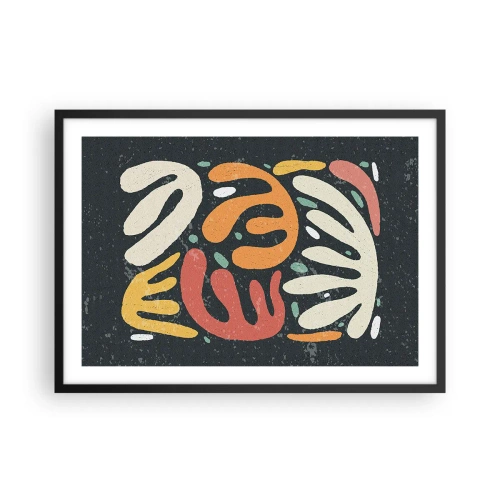 Pôster com moldura preta - Composição – estou prestes a pegar-te - 70x50 cm