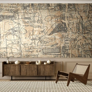 Papel de Parede Standard Eco - À espera de ser decifrado - Gráficos, Pedaço, Abstração - 250x175 cm