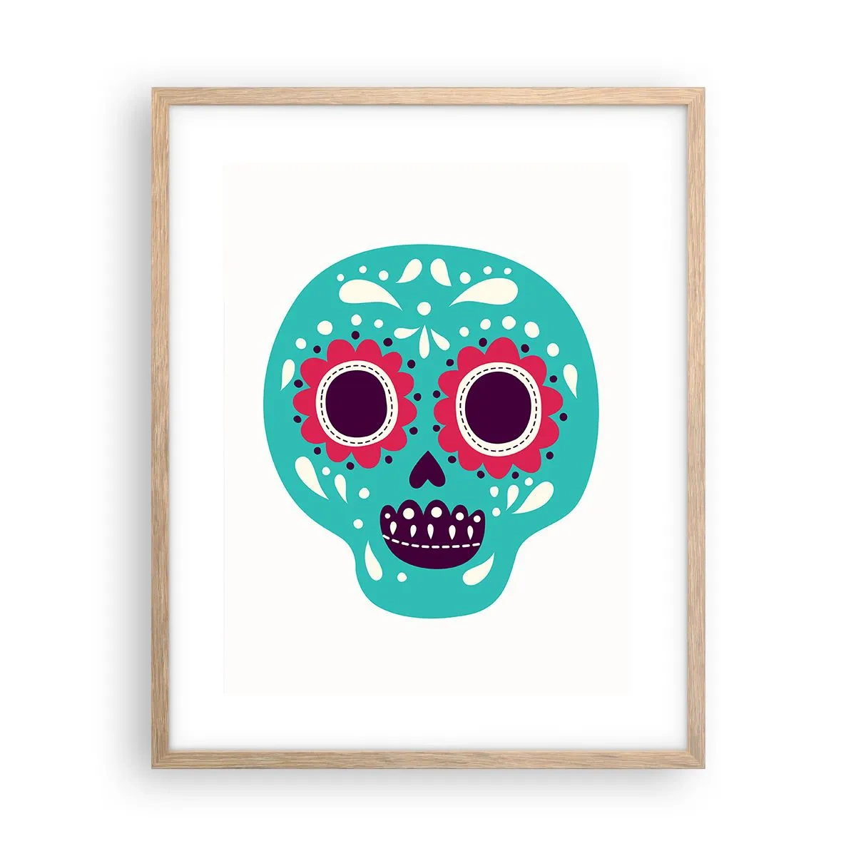 Pôster com moldura de carvalho claro - Vida – diversão até a morte - 40x50 cm