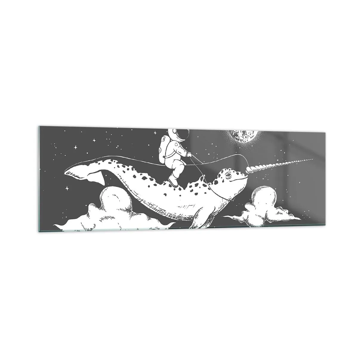 Quadro em vidro - Cavaleiro Espacial - 160x50 cm