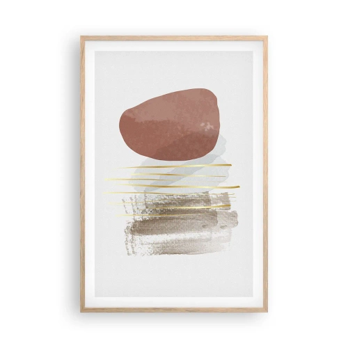 Pôster com moldura de carvalho claro - Colunata abstrata - 61x91 cm