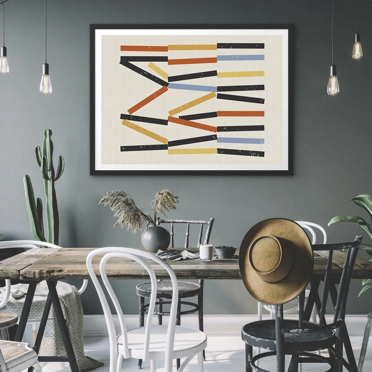 Pôster com moldura preta - Composição ao nível - 100x70 cm