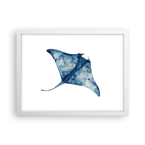 Pôster em moldura branca - A vida em azul - 40x30 cm