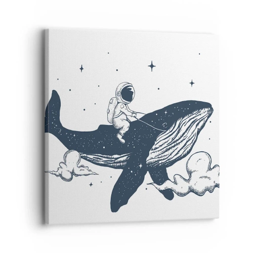 Quadro em tela - Aventura espacial - 30x30 cm