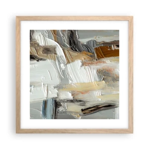 Pôster com moldura de carvalho claro - Camadas coloridas - 40x40 cm