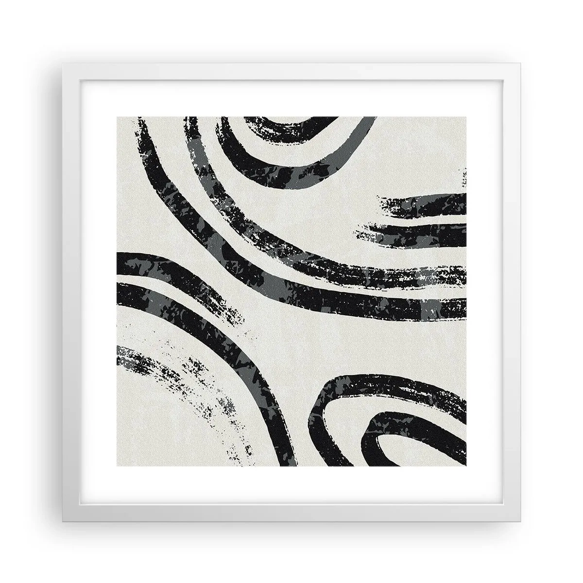 Pôster em moldura branca - Meio parado - 40x40 cm