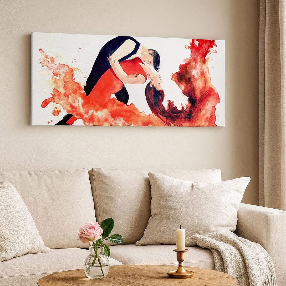 Quadro em tela - Tango - uma onda sensual - 100x40 cm