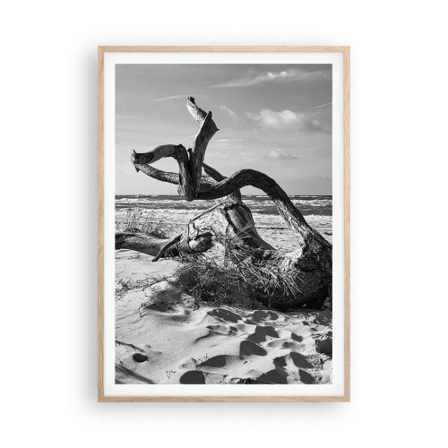 Pôster com moldura de carvalho claro - Escultura do mar - 70x100 cm