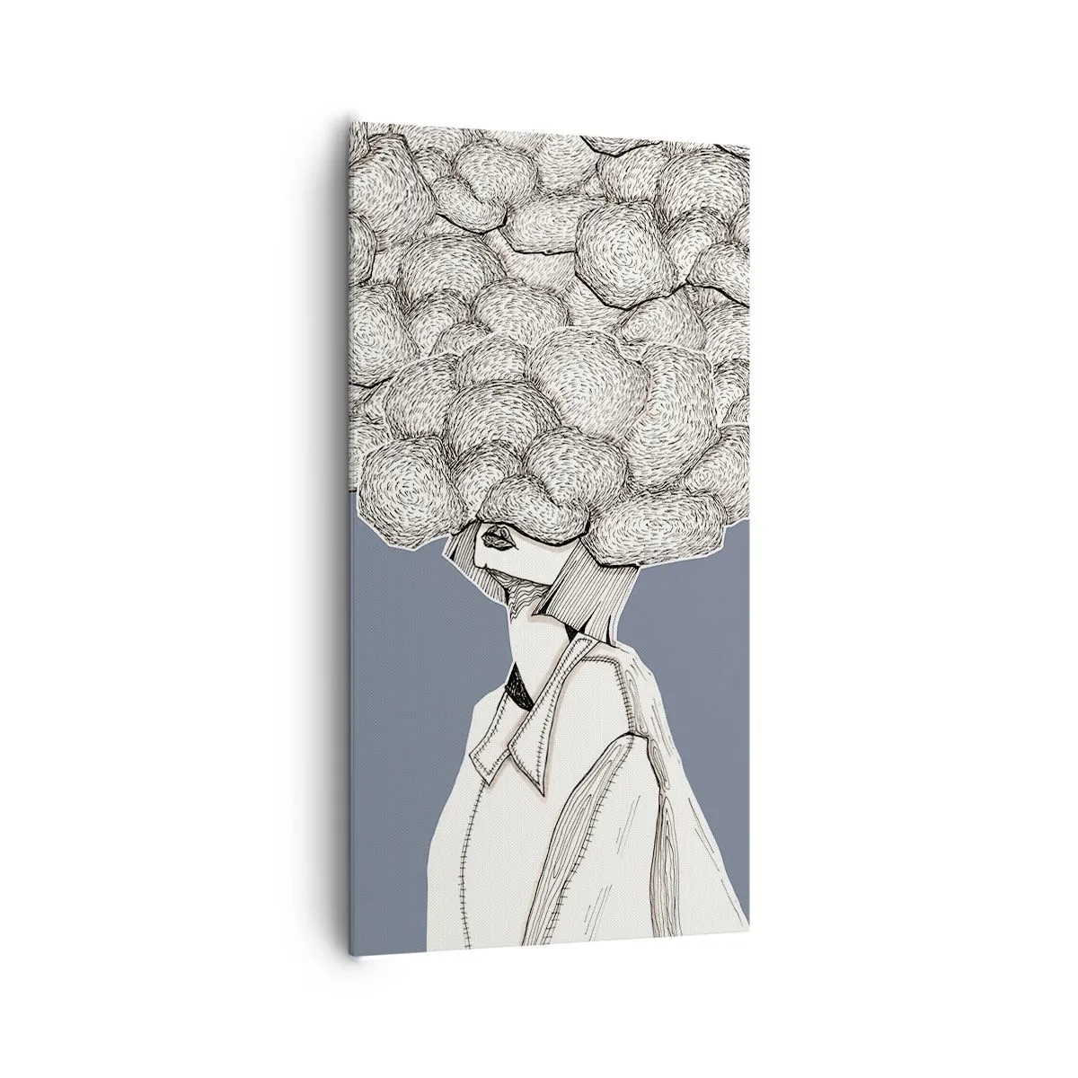 Quadro em tela - Com a cabeça nas nuvens - 65x120 cm