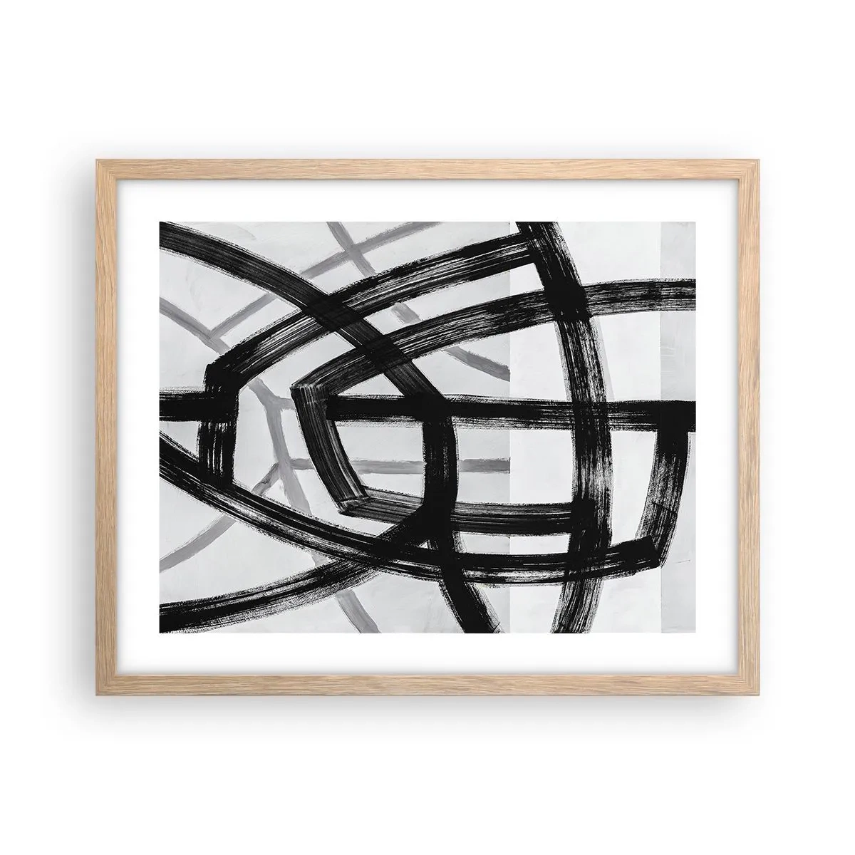 Pôster com moldura de carvalho claro - Profundidade de construção - 50x40 cm