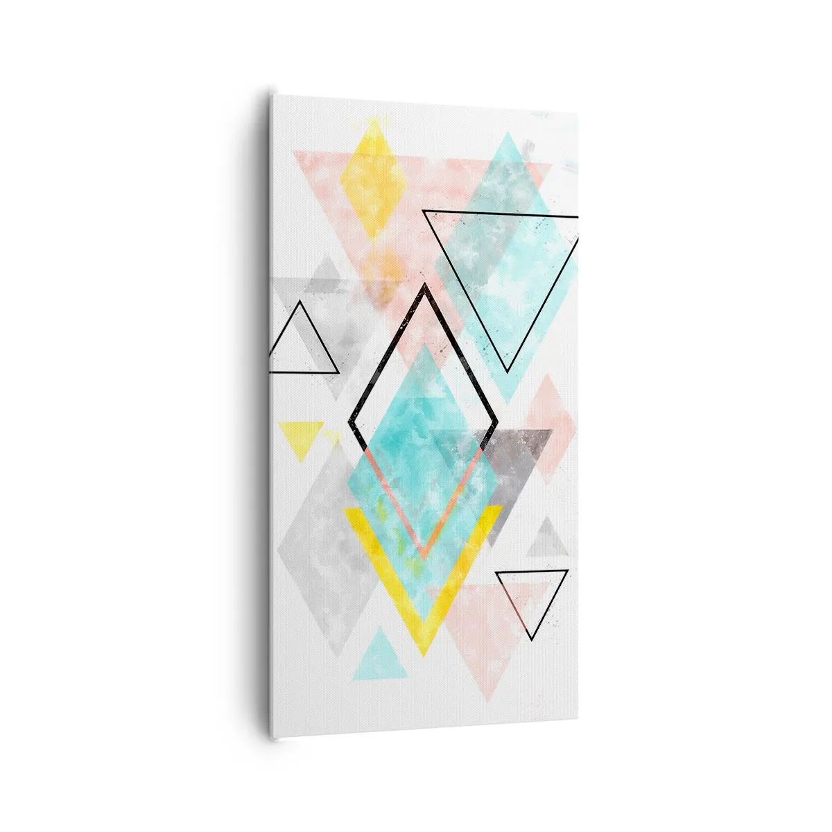 Quadro em tela - Jogo geométrico - 65x120 cm