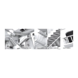 Amostra de papel de parede autocolante Deluxe Sticker - Paradoxos do espaço - Abstração, 3D, Arquitetura - 100x30 cm