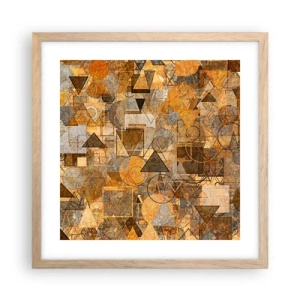 Pôster com moldura de carvalho claro - O mundo em forma - 40x40 cm
