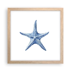 Pôster com moldura de carvalho claro - Estrela do mar - 30x30 cm