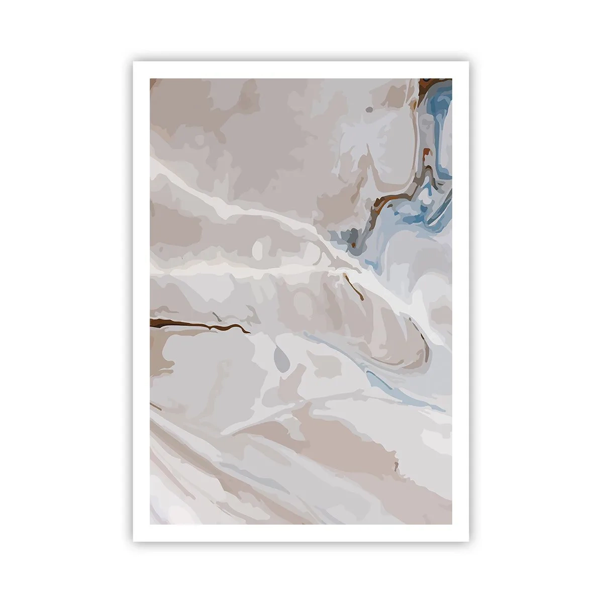 Pôster - Meandros azuis sob branco - 70x100 cm