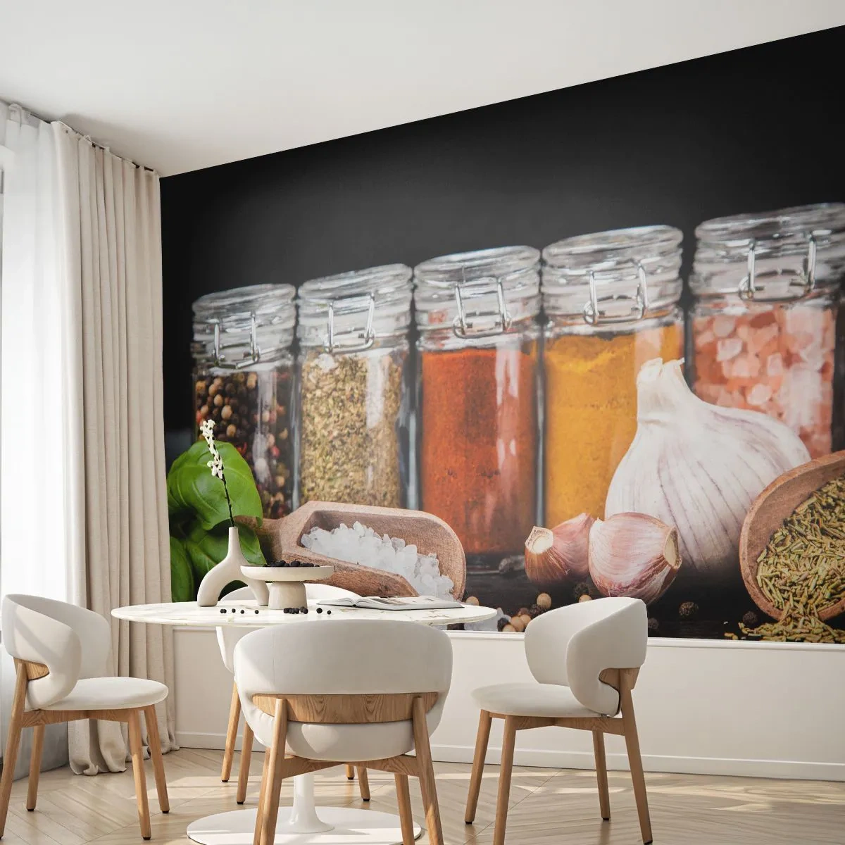 Papel de Parede Premium Canvas - Para que a vida tenha um sabor - Gastronomia, Ervas secas, Especiarias - 150x105 cm