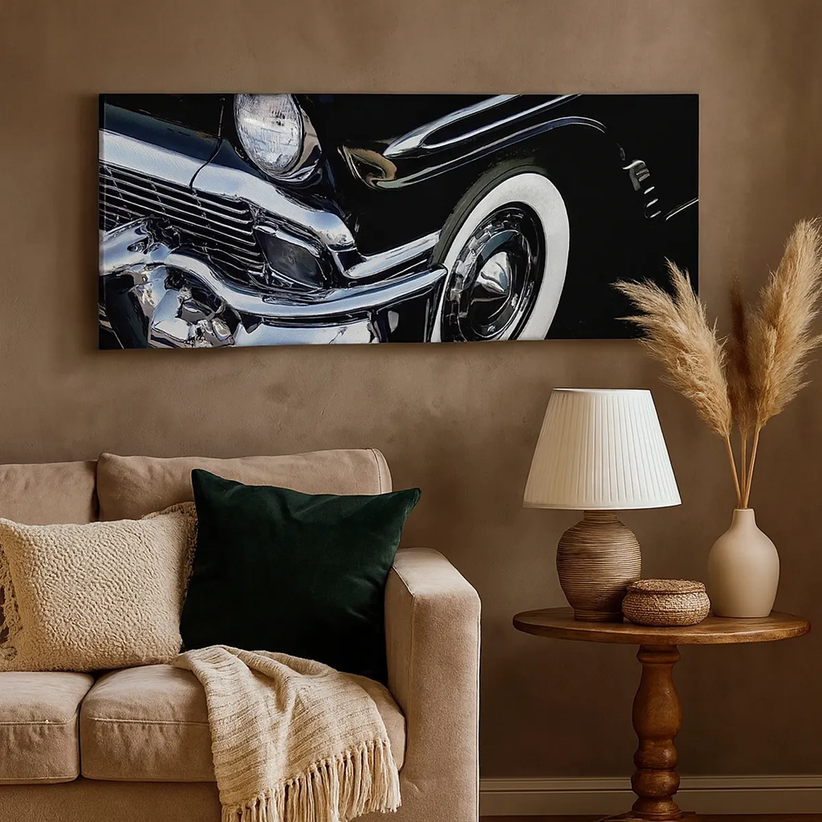 Quadro em tela - Clássicos em prata, preto e branco - 30x30 cm