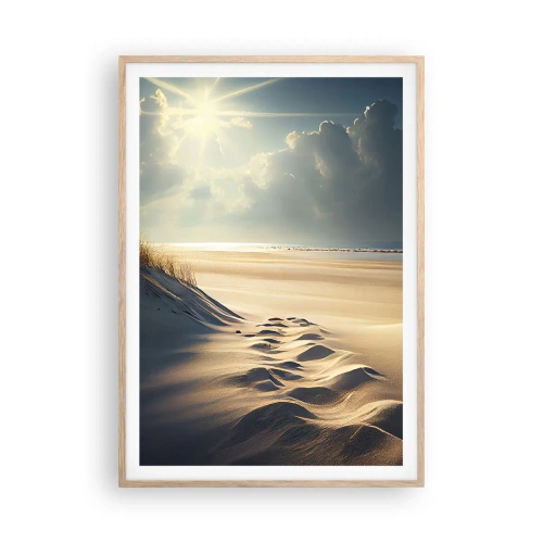 Pôster com moldura de carvalho claro - Uma paisagem relaxante - 70x100 cm
